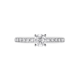 Griffe solitaire ring in platinum with a round brilliant cut diamond and pavé diamonds 340252 image 3