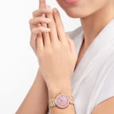 DIVAS' DREAM watch featuring a 18 kt rose gold case and bracelet set with brilliant-cut diamonds, pink opal dial and 12 diamond indexes. Water-resistant up to 30 meters 103647 image 2