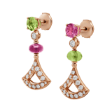 DIVAS' DREAM 18 kt rose gold earrings set with coloured gemstones and pavé diamonds 355616 image 2