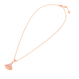 DIVAS' DREAM necklace in 18 kt rose gold, with pendant set with pink opal, a diamond (0.10 ct) and pavé diamonds (0.20 ct). 354340 image 2