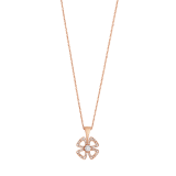 Fiorever 18 kt rose gold necklace set with a central brilliant-cut diamond (0.10 ct) and pavé diamonds (0.06 ct) 358156 image 1