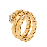 Doppelt geschwungener Serpenti Viper Ring aus 18 Karat Gelbgold, halb ausgefasst mit Diamant-Pavé AN858970 image 1