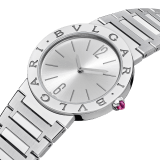 BULGARI BULGARI LADY watch with stainless steel case and bracelet, stainless steel bezel engraved with double logo and silvered sunray dial. Water-resistant up to 30 metres. 103575 image 2