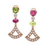 DIVAS' DREAM 18 kt rose gold earrings set with coloured gemstones and pavé diamonds 355616 image 1