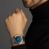 Octo Roma Uhr mit mechanischem Manufakturwerk, Automatikaufzug, Gehäuse und Armband aus Edelstahl, blaues Zifferblatt. 102856 image 5