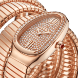 Serpenti Tubogas seven-spiral watch with 18 kt rose gold case set with brilliant cut diamonds, 18 kt rose gold dial set with full pavé brilliant cut diamonds and 18 kt rose gold bracelet. 101938 image 2