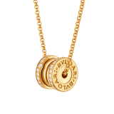 B.zero1 necklace with 18 kt yellow gold chain and 18 kt yellow gold pendant set with pavé diamonds on the edges. 362345 image 1