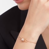 B.zero1 soft bracelet in 18 kt rose gold set with pavé diamonds on the spiral BR857358 image 3