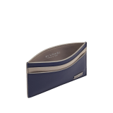 B.zero1 Man card holder in black matt calf leather with niagara sapphire blue nappa leather detailing. Iconic dark ruthenium and palladium-plated brass embellishment. BZM-CCHOLDER image 2