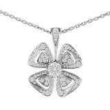 Fiorever 18 kt white gold necklace set with a central diamond (0.30 ct) and pavé diamonds (0.36 ct) 354496 image 3