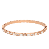 Serpenti Viper 18 kt rose gold bracelet set with mother-of-pearl elements and pavé diamonds BR859370 image 2