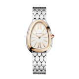 Serpenti Seduttori watch with stainless steel case, stainless steel bracelet, 18 kt rose gold bezel and a white silver opaline dial. 103144 image 1