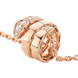 Serpenti Viper pendant necklace in 18 kt rose gold set with demi-pavé diamonds 357794 image 3