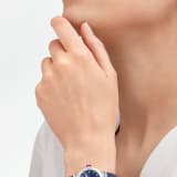 LVCEA 腕錶，精鋼錶殼，精鋼連結扣鑲飾明亮型切割鑽石，藍色砂金石玻璃嵌花細工錶盤，12 個鑽石時標，藍色鱷魚皮錶帶。防水深度 50 公尺。 103617 image 4