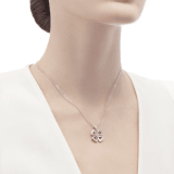 Fiorever 18 kt white gold necklace set with a central diamond and pavé diamonds. 354469 image 4