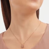 Fiorever 18 kt rose gold necklace set with a central brilliant-cut diamond and pavé diamonds 358156 image 1
