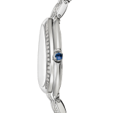 Serpenti Seduttori watch with 18 kt white gold case and bracelet both set with diamonds, and silver opaline dial 103947 image 3
