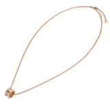 B.zero1 pendant necklace in 18 kt rose gold set with pavé diamonds 358346 image 2