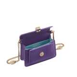 Serpenti Forever micro bag in amaranth garnet red calf leather. Captivating snakehead closure in light gold-plated brass embellished with red enamel eyes. SEA-MICROXBODY image 2