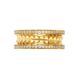 B.zero1 Rock two-band ring in 18 kt yellow gold with studded spiral and pavé diamonds on the edges AN859092 image 3
