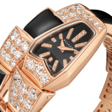 Serpenti Jewellery Watch with 18 kt rose gold case set with brilliant cut diamonds, black sapphire crystal dial, diamond indexes and 18 kt rose gold single spiral bracelet set with brilliant cut diamonds and black onyx. 101790 image 2
