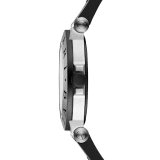 BVLGARI宝格丽Aluminium腕表，搭载品牌自制的自动上链机械机芯，40毫米直径铝质表壳，黑色橡胶表圈镌刻“BVLGARI BVLGARI”字样，灰色表盘，黑色橡胶表带。防水深度可达100米。 103382 image 3