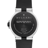 Bulgari Aluminium Sorayama Special Edition watch with mechanical manufacture movement, automatic winding, HMSD, 40 mm aluminum case with DLC, black rubber bezel with BVLGARI BVLGARI engraving, silvered dial with perlage pattern and black rubber bracelet. Water-resistant up to 100 meters. Special Edition of 1,000 pieces. 103703 image 3