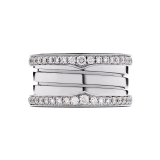 B.zero1 four-band ring in 18 kt white gold, set with pavé diamonds on the edges. B-zero1-4-bands-AN857023 image 3