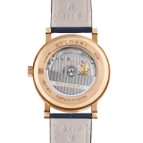Bvlgari Bvlgari watch with mechanical automatic in-house movement, 18 kt rose gold case and bezel engraved with double logo, blue marble dial and blue alligator bracelet. Water-resistant up to 50 metres 104113 image 4