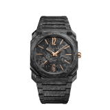 Octo Finissimo CarbonGold Automatic watch in carbon with mechanical manufacture ultra-thin movement, automatic winding, carbon dial, with gold-coloured hands and indexes. Water resistant up to 100 metres 103779 image 1