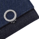 Компактный бумажник для иен Bvlgari Clip, материал Double Denim синего цвета, внутренняя отделка из кожи наппа черного цвета. Знаменитый зажим из латуни с палладиевым покрытием, складная конструкция. 293460 image 4