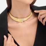 Bvlgari Tubogas 不對稱項鍊，採用 18K 黃金，飾以半密鑲鑽石，搭配滑動式扣環。 362515 image 1