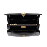 "Serpenti Forever" maxi chain crossbody bag in black nappa leather, with black nappa leather internal lining. New Serpenti head closure in gold-plated brass, finished with red enamel eyes. 290945 image 4