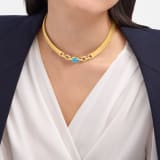 Bvlgari Cabochon 戒指,18K 黃金材質,鑲飾蛋面型切割藍色托帕石與半密鑲鑽石。 361996 image 2
