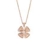 Fiorever 18 kt rose gold necklace set with a central diamond and pavé diamonds. 355885 image 1
