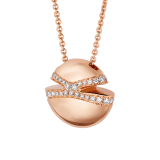 Bvlgari Cabochon 18 kt rose gold necklace set with demi pavé diamonds 361447 image 3