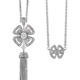 Fiorever 18 kt white gold necklace set with a central diamond and pavé diamonds. 354601 image 3