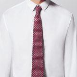 Siebenfach gefaltete With Love Krawatte aus feiner bedruckter gelber Saglione-Seide. WITHLOVE image 2