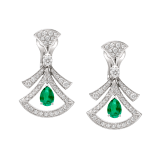 DIVAS' DREAM 18 kt white gold openwork earring set with pear-shaped emeralds (1.20 ct), round brilliant-cut and pavé diamonds (1.48 ct) 356956 image 1