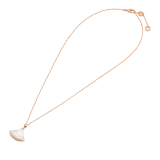 DIVAS' DREAM necklace in 18 kt rose gold with mother-of-pearl pendant and one diamond 350062 image 2