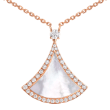 DIVAS' DREAM pendant necklace in 18 kt rose gold set with mother-of-pearl element and pavé diamonds 358671 image 3