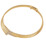 Bvlgari Tubogas 不對稱項鍊，採用 18K 黃金，飾以半密鑲鑽石，搭配滑動式扣環。 362515 image 2
