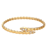 Serpenti Viper 18 kt yellow gold bracelet set with demi-pavé diamonds BR858972 image 2