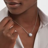 Serpenti Viper 18 kt white gold pendant necklace set with pavé diamonds on the head and tail 362190 image 1