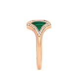 DIVAS' DREAM ring in 18 kt rose gold set with malachite elements and pavé diamonds. AN859679 image 3