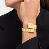 Bvlgari Tubogas asymmetric 18 kt yellow gold bracelet set with demi pavé diamonds BR860836 image 1