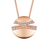 Bvlgari Cabochon 18 kt rose gold necklace set with demi pavé diamonds 361447 image 1
