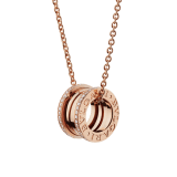 B.zero1 necklace with 18 kt rose gold chain and 18 kt rose gold round pendant set with pavé diamonds on the edges 350052 image 1