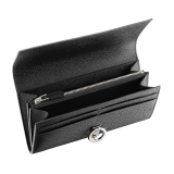 Bulgari Clip large wallet in black grain calf leather. Iconic palladium-plated brass clip and folded closure. 289378 image 2