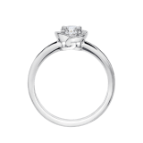 Incontro d'Amore platinum ring set with a round brilliant-cut diamond and a halo of pavé diamonds. 355397 image 2